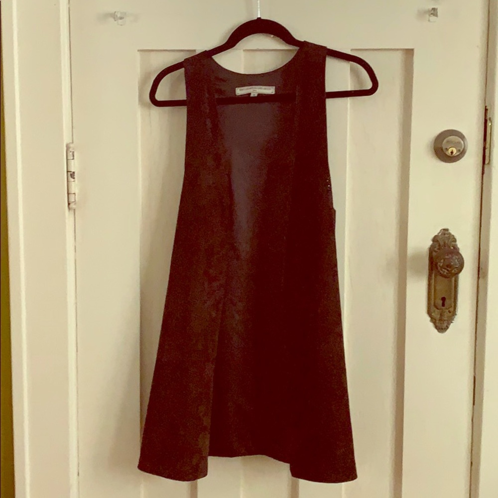 WGACA suede cut-out lace print vest